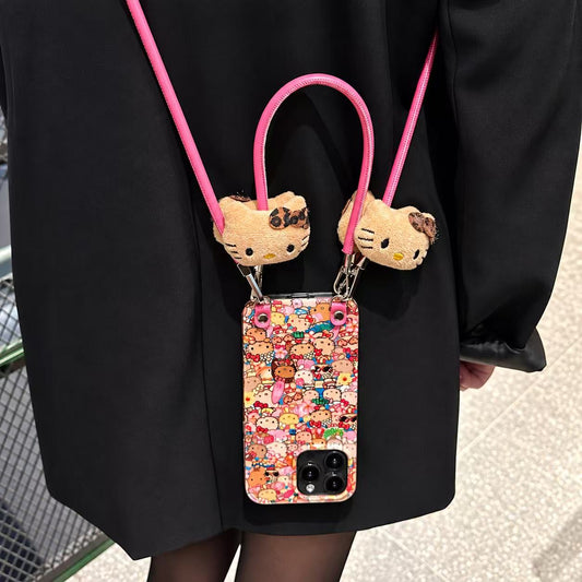 HAVEROSE かわいいiPhoneケース｜ショルダーストラップ・ぬいぐるみチャーム付き｜黄ばみ防止