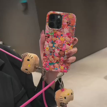 HAVEROSE かわいいiPhoneケース｜ショルダーストラップ・ぬいぐるみチャーム付き｜黄ばみ防止